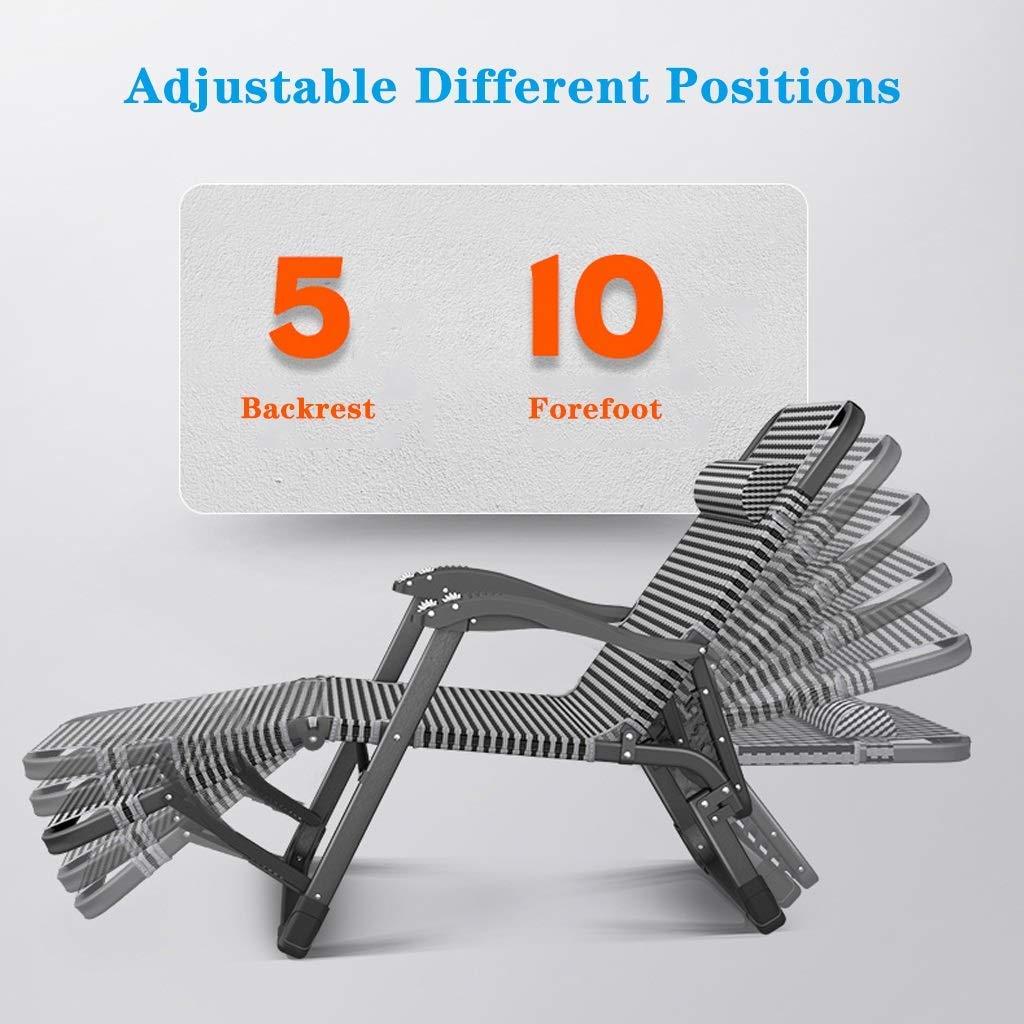 Chaise Longue Pliante d'extérieur en métal Robuste, lit inclinable Portable pour Jardin, pelouse, Chaise Longue Pliable pour se détendre, Beau Design