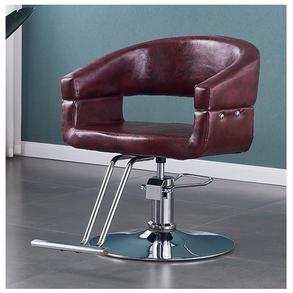 Silla de peluquería Silla de salón para peluquería,Silla de peluquero clásica con giro de 360 grados | Sillón de cuero ajustable en altura para spa de belleza para peluquería, tienda de tatuajes, L