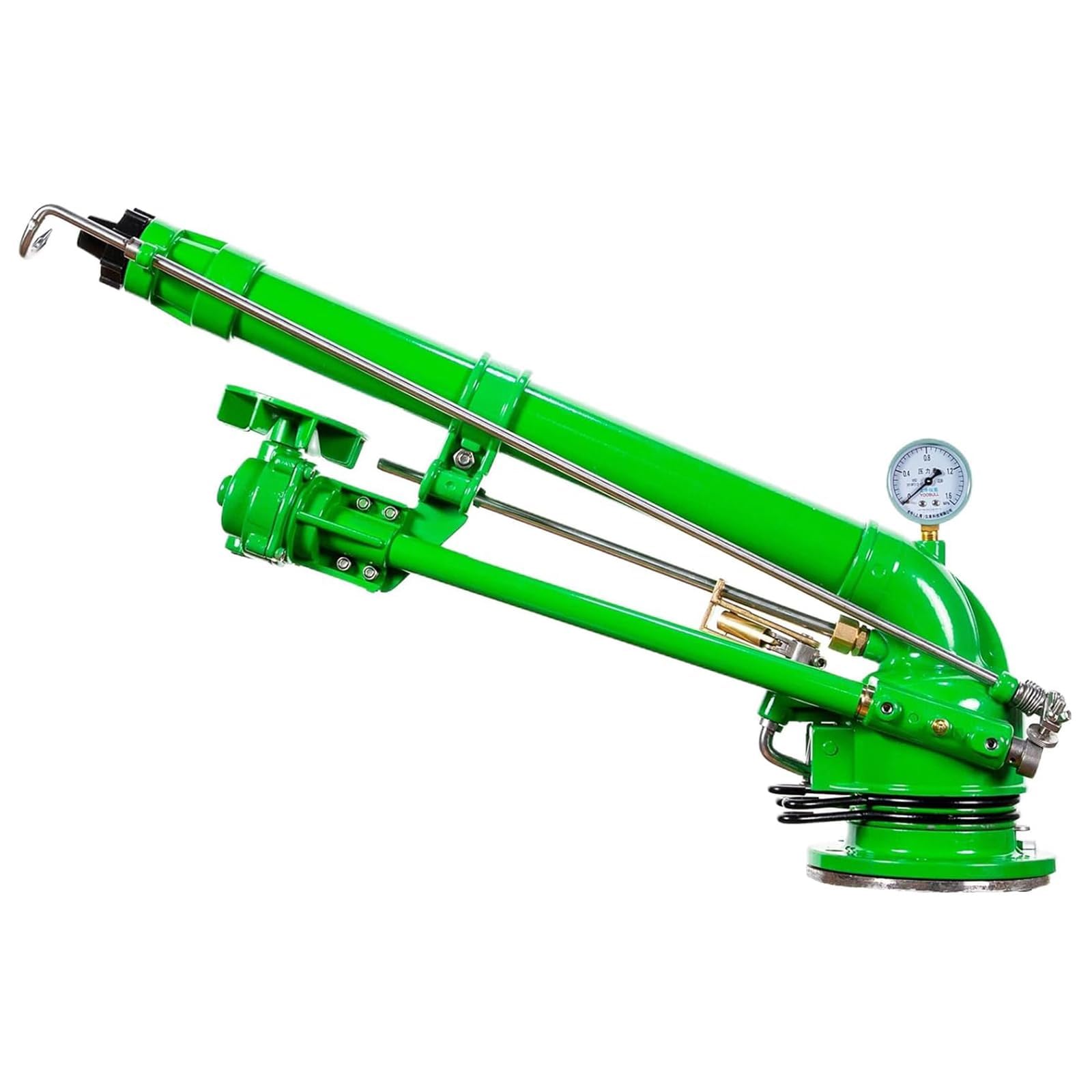 Wytrzymały metalowy pistolet zraszający do trawnika – obrotowy opryskiwacz 360° do podlewania dużych powierzchni, zasięg 40-100 m – idealny do dziedzińców, ogrodów i zastosowań przemysłowych