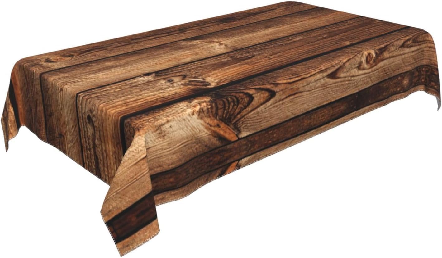 Tovaglia Antimacchia 300x140 cm Rettangolare Tavola di Legno D'epoca Tovaglie Impermeabile 3 Metri Copritavolo Poliestere Protezione Tavolo Tema Del Paese, per Feste (12-14 Posti) a/3708