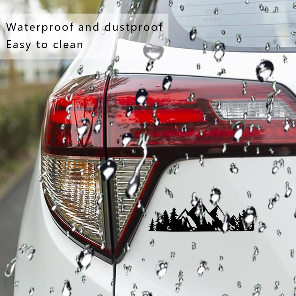 Vinyl Snow Mountain Tree Decal Sticker, Truck Decals and Graphics, 7 Inch Mountains Graphic Logo Decals, Mountain Tree Forest Vinyl Stickers Car Exterior Accessories for Car Trunk Laptop Wall Black image 3 of 7 B0CM3CF9XJ