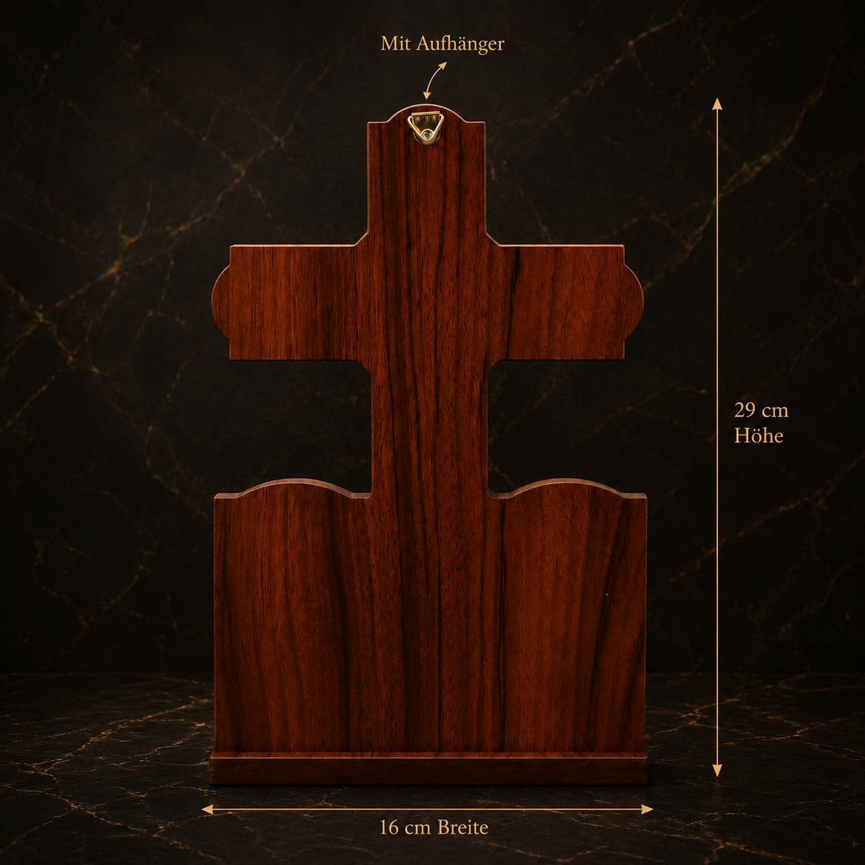 misticSparks Kruzifix aus Holz mit Ikonen und Kerzenglas, christliches Kreuz in Buntglas-Optik für Hausaltar und Gebetsecke, Geschenk zu Taufe, Kommunion und Hochzeit