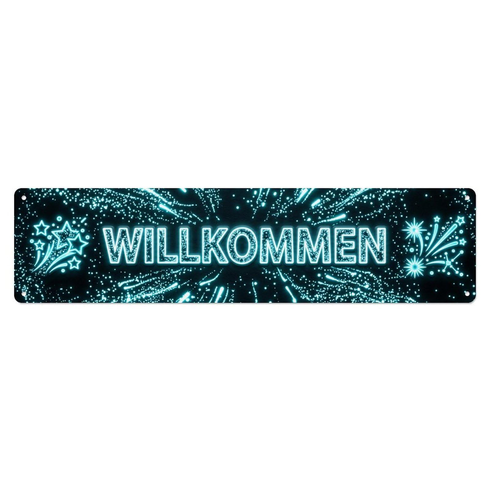 Neon Neon Photon Light Particle Welcome Metal Tin Sign