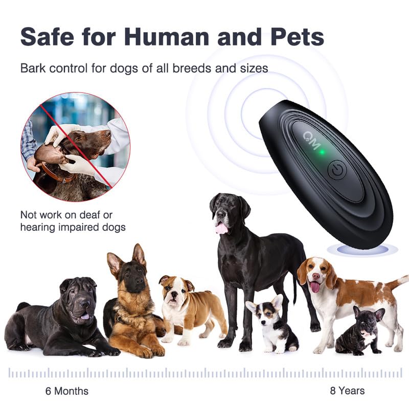 Dispositif Anti-aboiement Chien à Ultrasons - Fréquence Variable - Rechargeable USB - Portée 5m - Pour Intérieur/extérieur