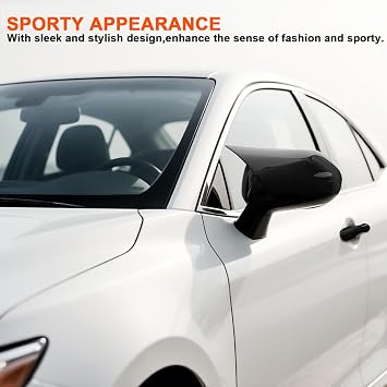 Car Mirror Covers & Handle Covers Compatible With Toyota Camry 2018-2025 | Compatible With 8th Gen Camry With Smart Key Holes,Glossy Black,ABS Material