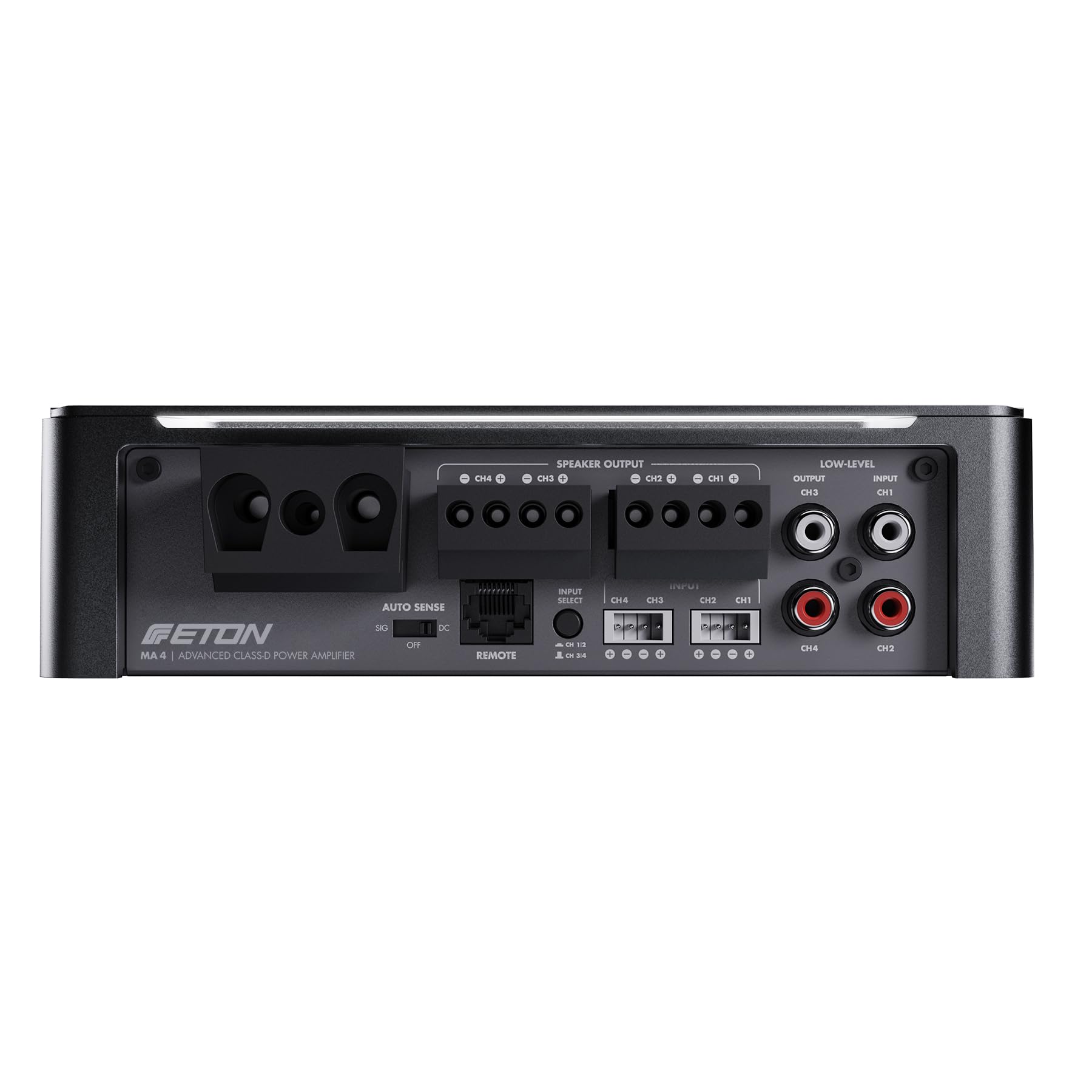 ETON MA 4 – kompakter 4 Kanal Verstärker, leistungsstarke digitale Mini Endstufe für Autos und Reisemobile, Class D Amp mit 4 x 105 W