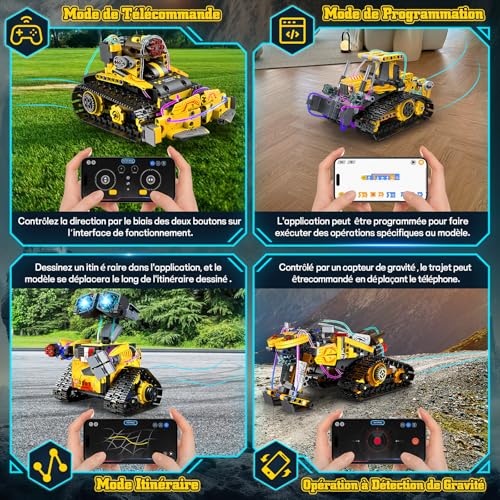 Idées cadeaux garçons 6 à 12 ans avec ce robot télécommandé jaune - 4