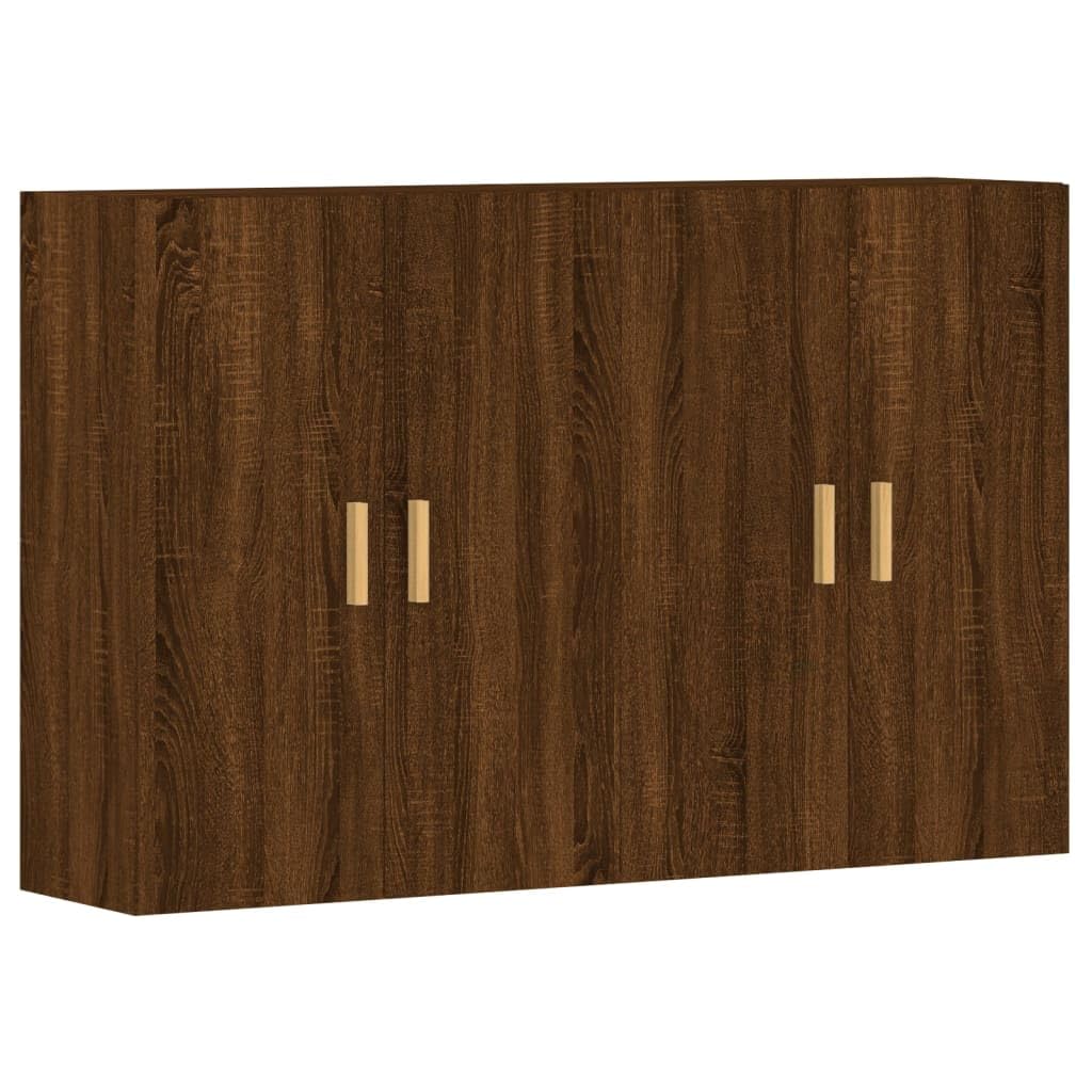 Dom-Szafki i Przechowywanie, Bufety i Kredensy, Szafki Ścienne 2 szt. Brązowy Dąb Engineered Wood