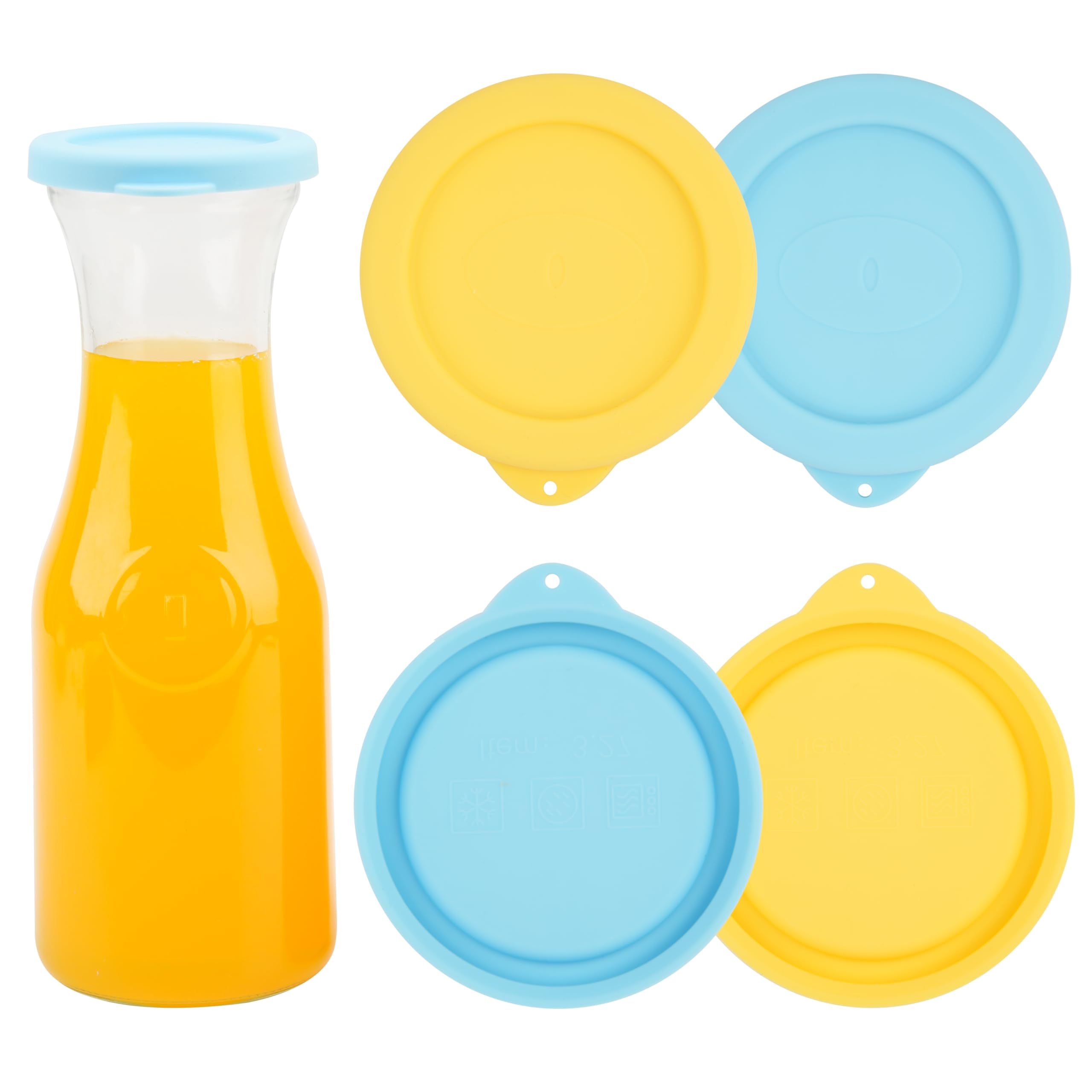 4 Pack Silicone Lids Only Fit Glass Carafe with a diameter of 3.27", Reusable Lids Replacement Compatible with NETANY 1 Liter 35oz Glass Carafe, Please Check the Size Before you Buy (Only lid)
