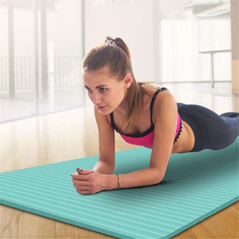 Feetlu Tapis de yoga épais avec sangle, 10 mm – Tapis d'entraînement antidérapant double face en POE pour homme et femme, pour yoga, pilates et exercices au sol (PK/GY Feetlu Tapis de yoga épais avec sangle, 10 mm – Tapis d'entraînement antidérapant double face en POE pour homme et femme, pour yoga, pilates et exercices au sol (PK/GY