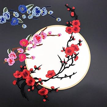 Amazon.com: 6 PCS Plum Blossom Embroidered Appliques Fashion