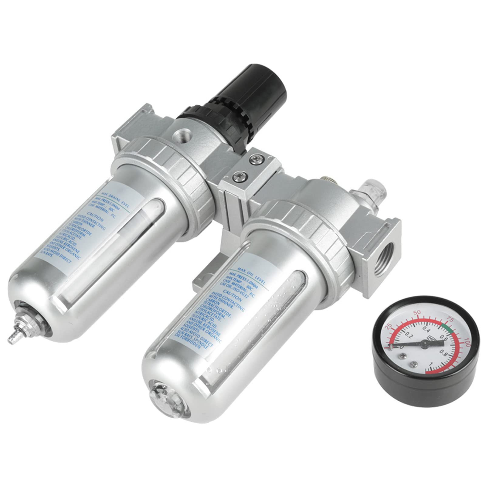 Hyuduo 1/2 Inch Air Filter Regulator With Moisture Trap & Pressure Regulator Air Source Treatment Unit For Compressor, Oil Water Separator And Pneumatic System