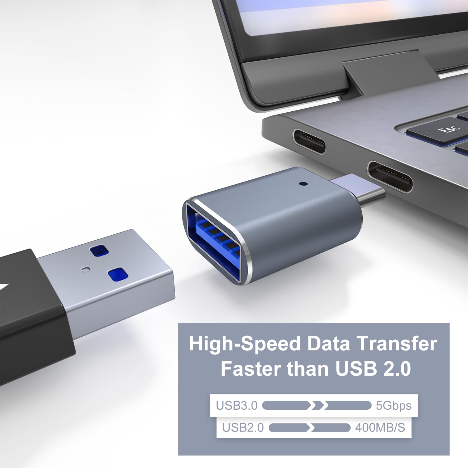 Lot de 2 câbles USB C courts 50CM-0,5M 10Gbps USB 3.1 Gen2 Type C