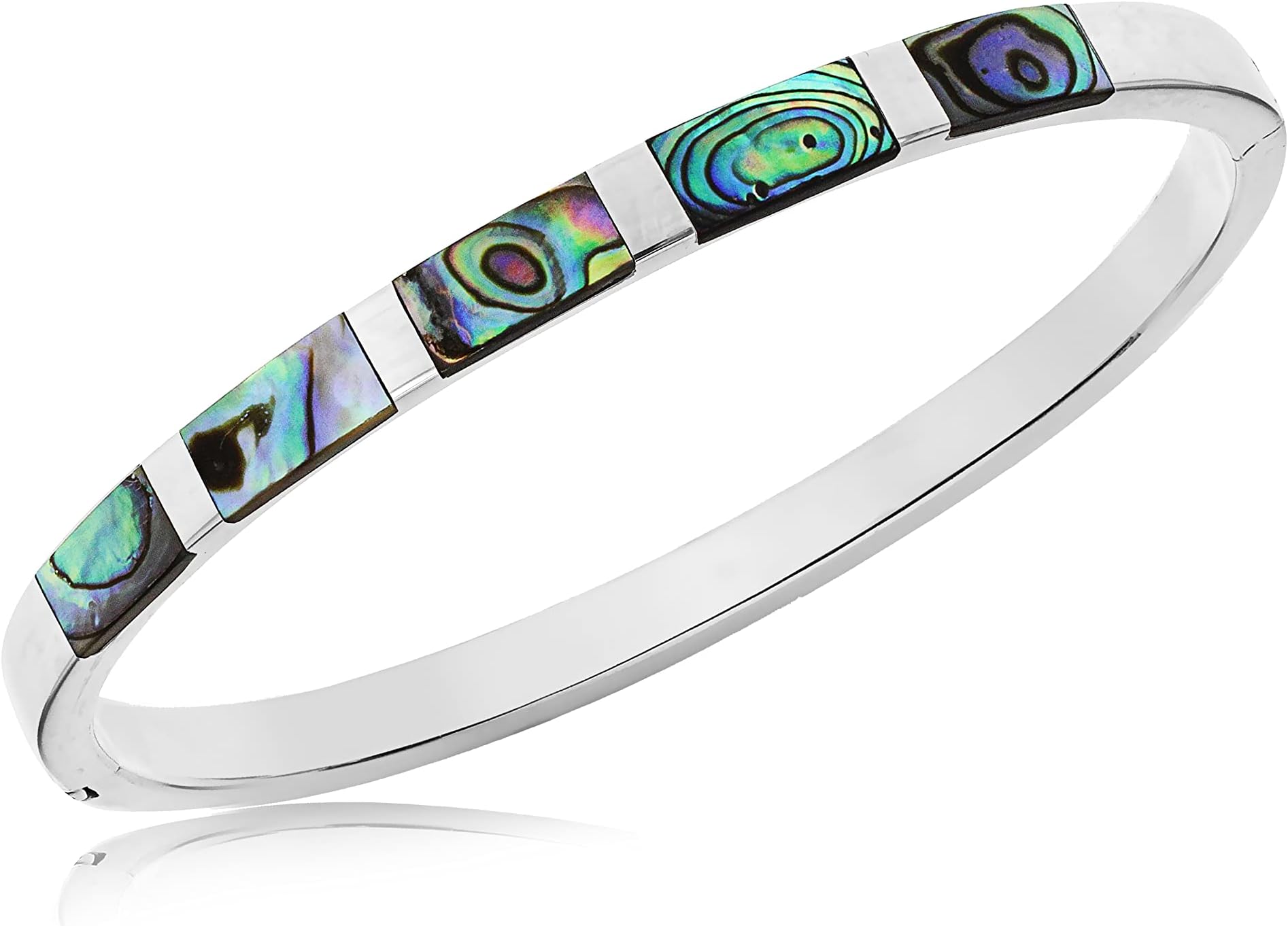 Women's Sterling Silver Gemstone Bangle