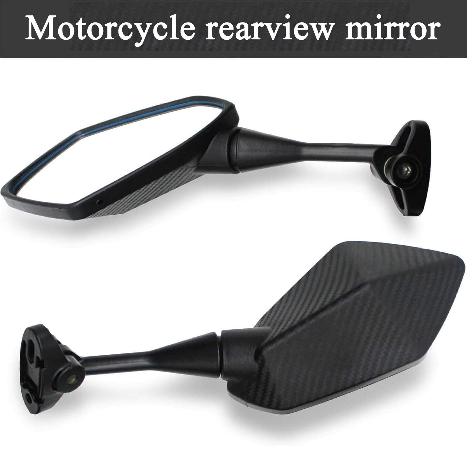 Heart Horse Specchietti Retrovisori per Moto Universali - 2 Pezzi - Specchietti Laterali Diamante Pentagonali Regolabili a 360°, con Staffe e Viti, Omologati E-Mark