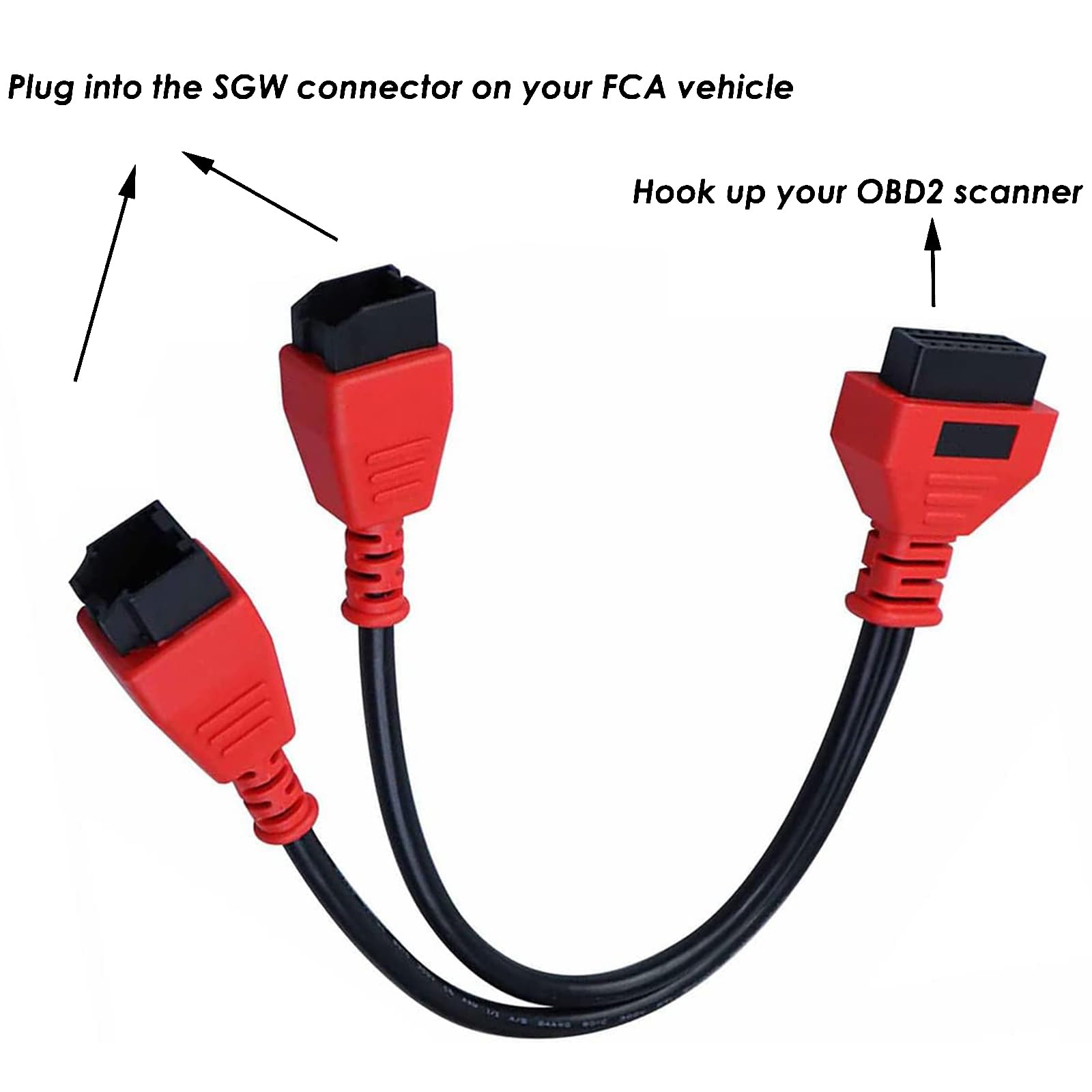 Cable OBD de derivación de seguridad de 12+8 pines conector adaptador 12+8 para vehículos Chrysler SGW equipados FCA compatible con la aplicación JScan para diagnóstico apto para escáneres