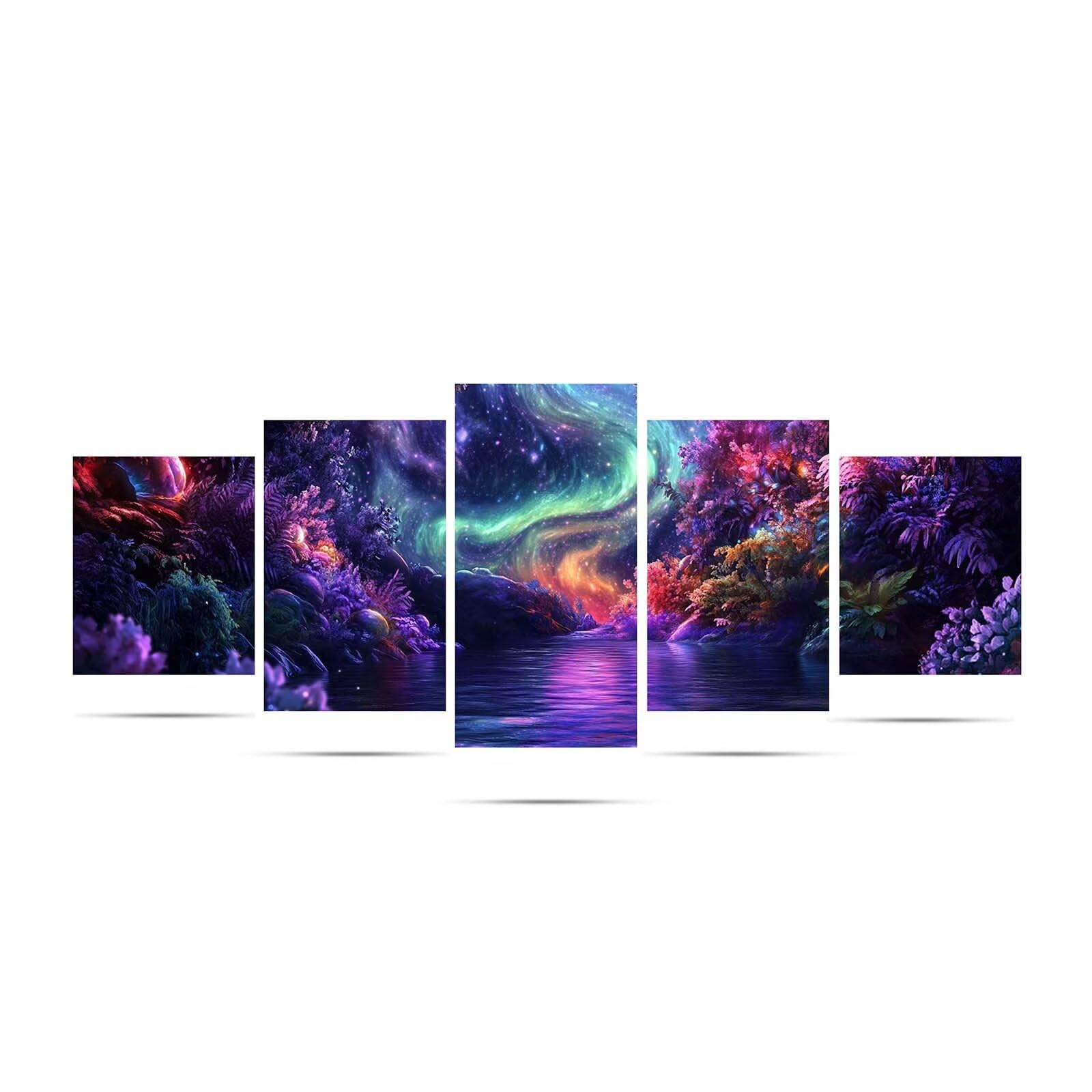 5D diamentowe malowanie Aurora 5 sztuk abstrakcyjne malowanie diamentami pełny zestaw, DIY Puzzle malowanie diamentami haft krzyżykowy farba według numerów diamenty kryształowe sztuka do dekoracji