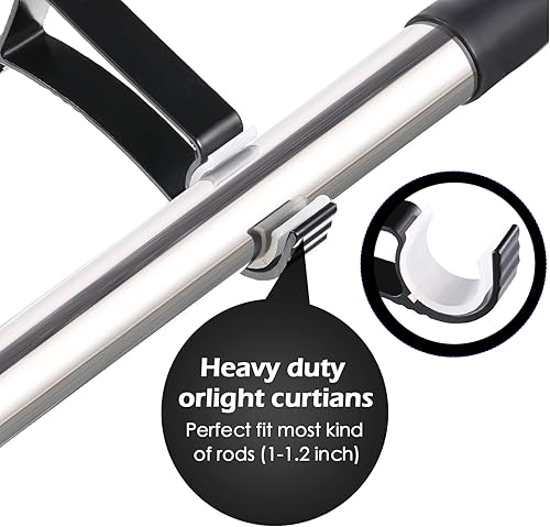 Miniatura 3 de Juego de 20 soportes para barra de cortina, resistentes soportes para barra de cortina, ganchos para barra de cortina, ganchos a granel para pared