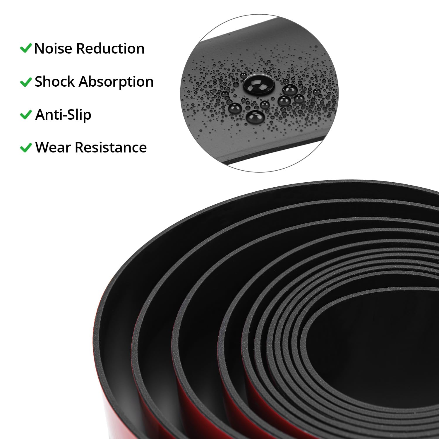 QWORK® Bandes en caoutchouc autocollantes, 75mm x 1.5mm x 3m, bandes d'étanchéité néoprène, pour projets de bricolage, joints, étanchéité, travaux manuels