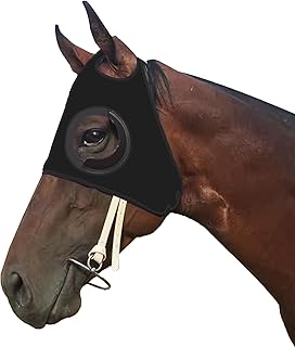 NStarlight BrightJ Adjustable Horse Fly Masks - Focus Aid for Racing & Training,Super Comfort Stretchy Equestrian Eye mask...