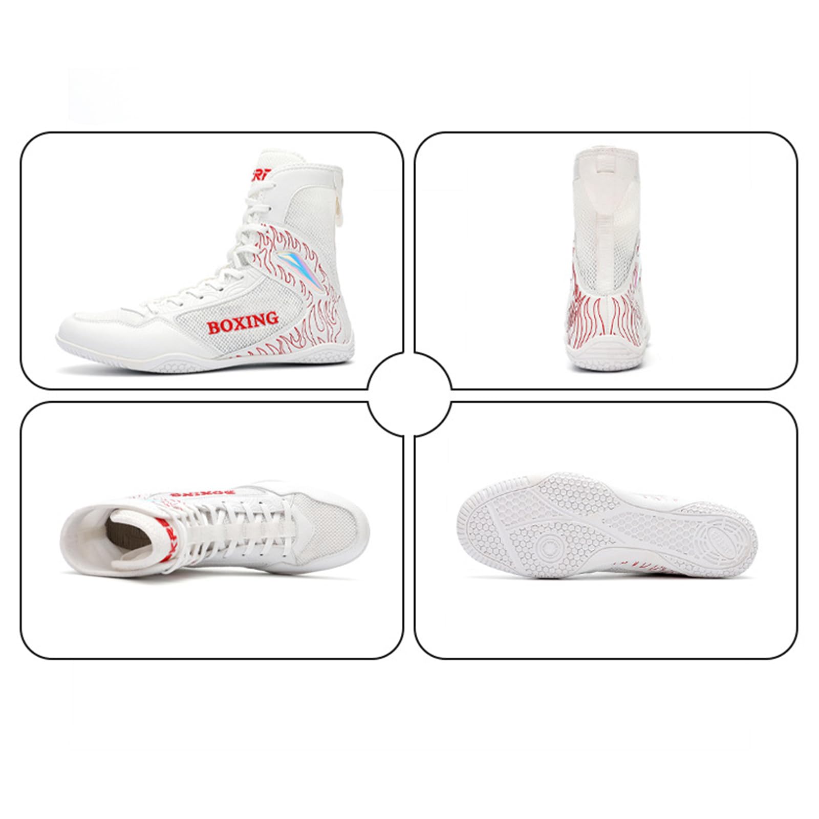 Zapatos de Boxeo para Hombre, Zapatos Lucha Libre Sparring Boxeadores Entrenadores Zapatillas Artes Marciales Transpirable Culturismo Botas de Boxeo