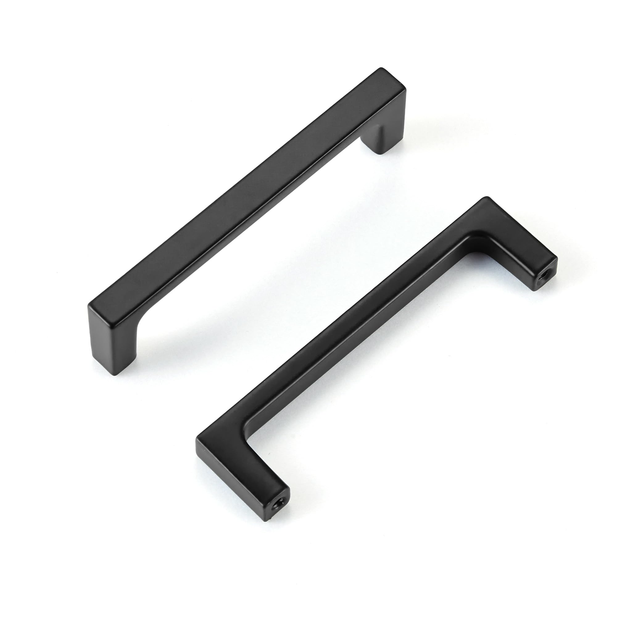 Confezione da 20 maniglie per armadietti da cucina, colore nero opaco, 96 mm, moderne, quadrate, piatte, maniglie e pomelli per armadietti, cassetti, armadi, mobili da bagno, comò