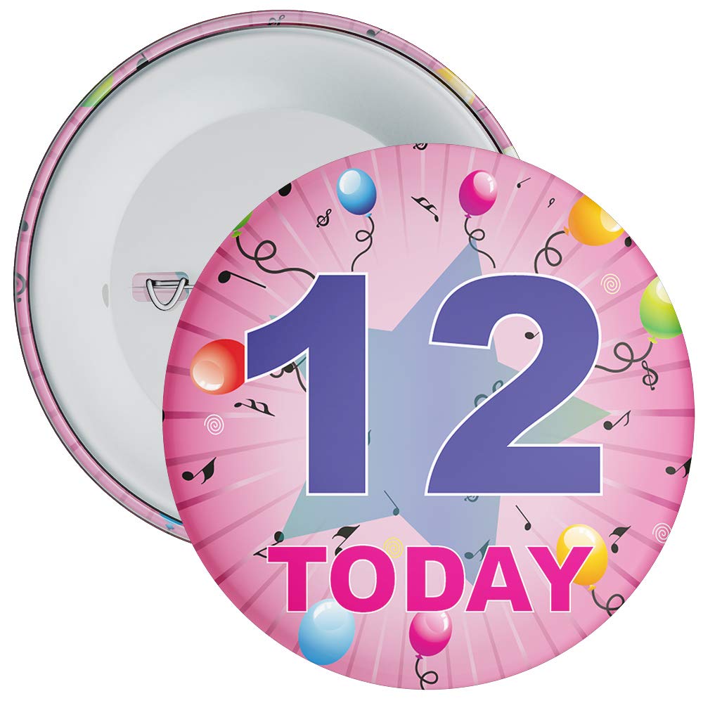 12th Birthday Badge With Candles And Blue Background - Age 12 Badge - The Badge Centre - View #7