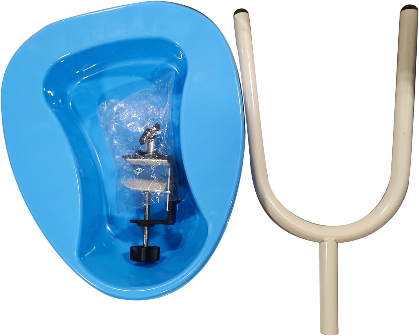Blue bedpan for patient lift transfer chair