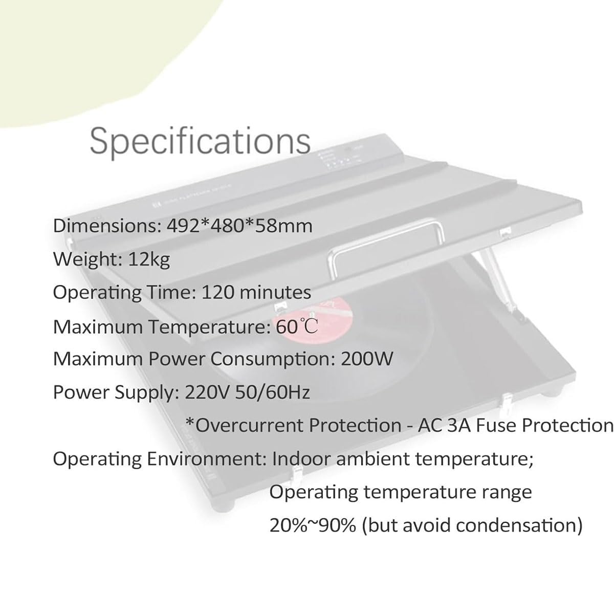 Dispositivo professionale per la riparazione di dischi in vinile, 200 W con timer 120 minuti e temperatura massima 60 °C, coperture protettive per restauri