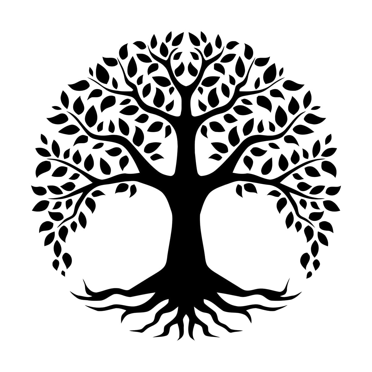 Lzhouting Wall Stickers 4523 Tree Of Life Wall Decal, Art Decal, Tree Vinyl Wall Decor, Home Decor Sticker, Black, Pvc, Die-Cut, Indoor, 30X30cm