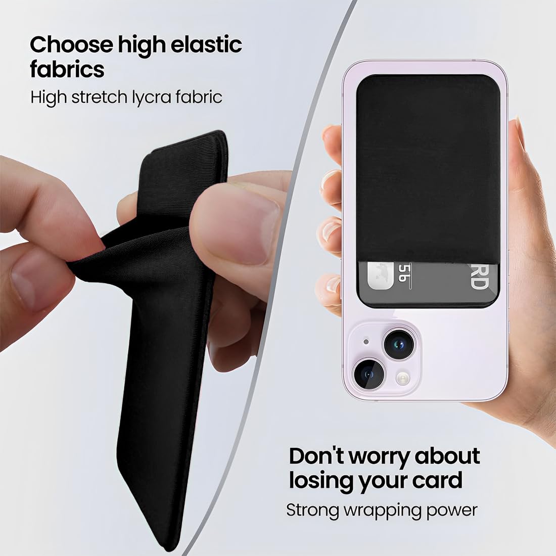 JEYORZY 2 pcs Porta Carte di Credito per Cellulare, Titolare Della Carta per Cellulare, Porta Carte per Cellulare Adesivo Portafoglio, supporti per carte di credito per smartphone, nero