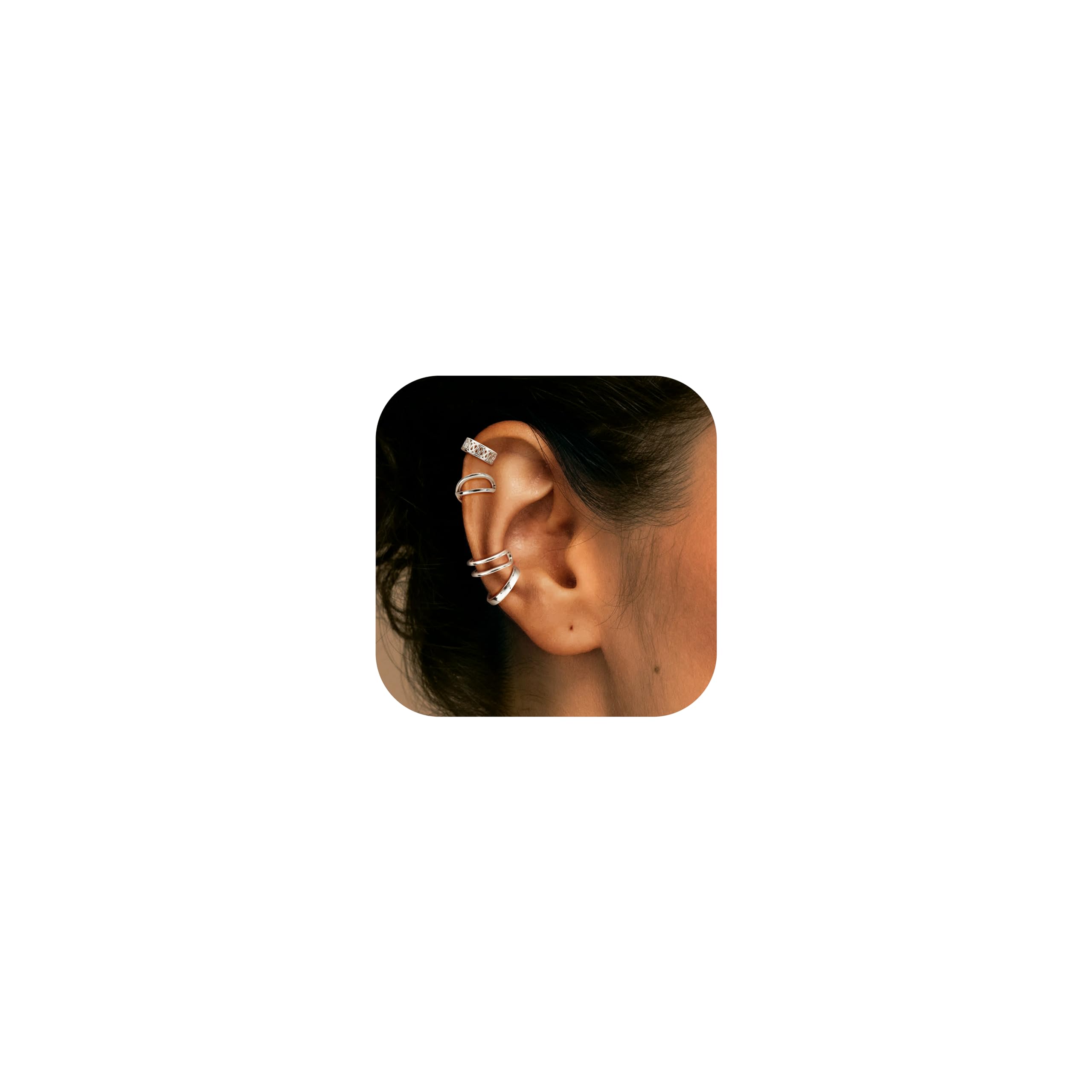 ORAZIO Ear Cuff Earrings for Women Non Piercing 925 Sterling