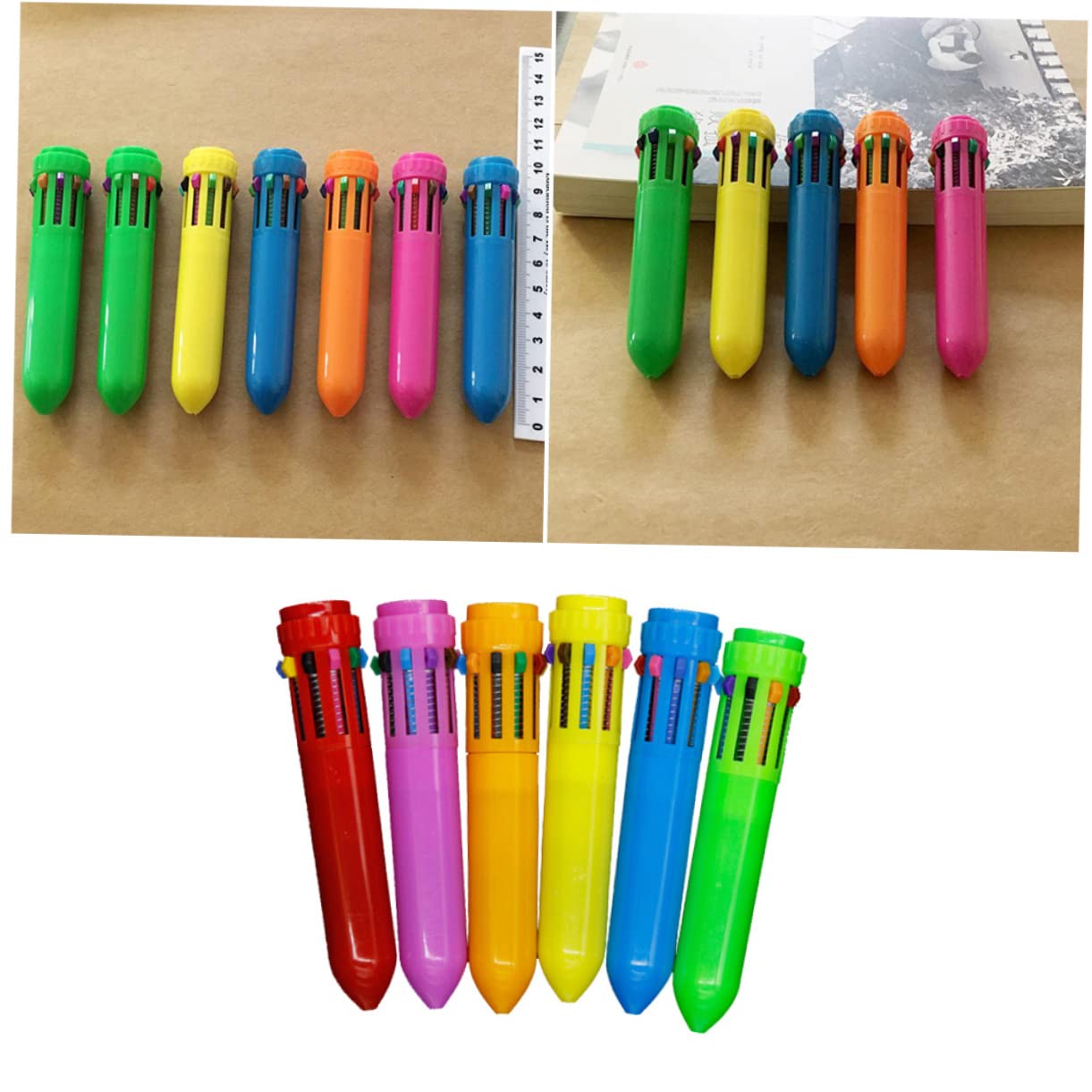 Lurrose Lot De 3 Stylos À Bille Roller 10 Couleurs Rétractables Pour Lécole Et Le Bureau 12 Pièces X 3