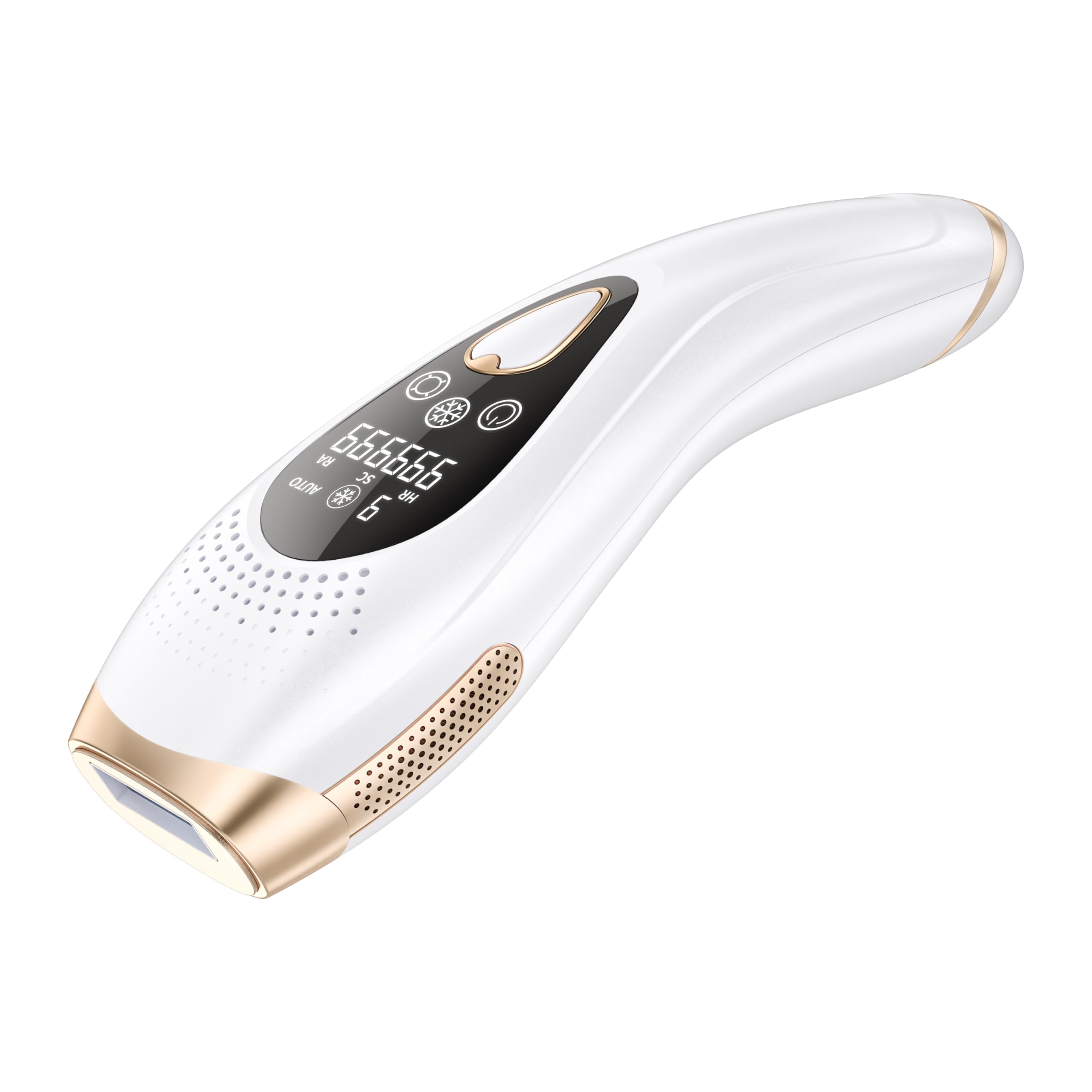 Epilatore Luce Pulsata 9 Livelli Con 6 Accessori, Epilatore Laser Peli Donna/Uomo Con Modalità Manuale E Automatica, Sensore Di Contatto, Funzione Ice Cool per,Bianco