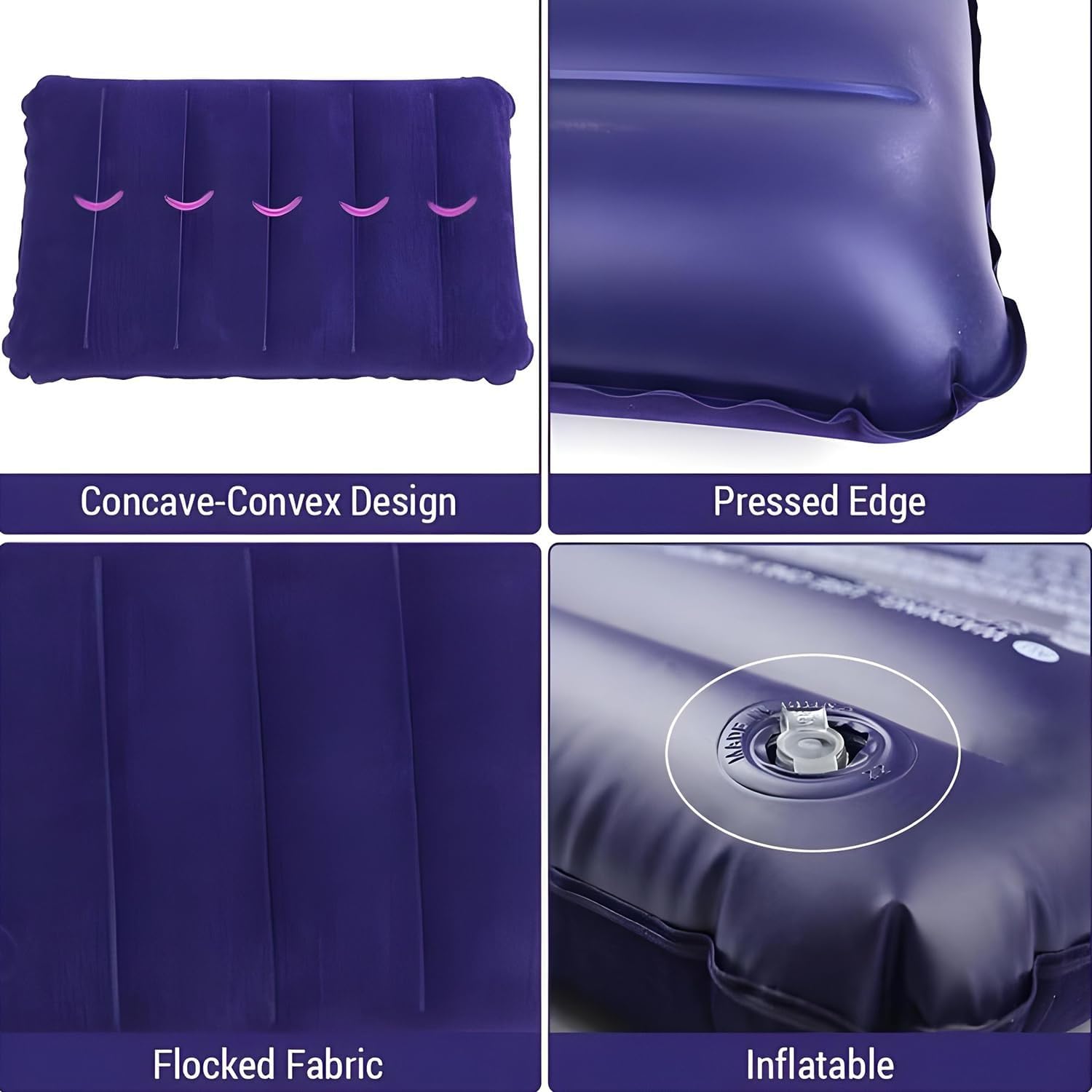 Inflatable Velvet Travel Pillow - Soft & Portable -3