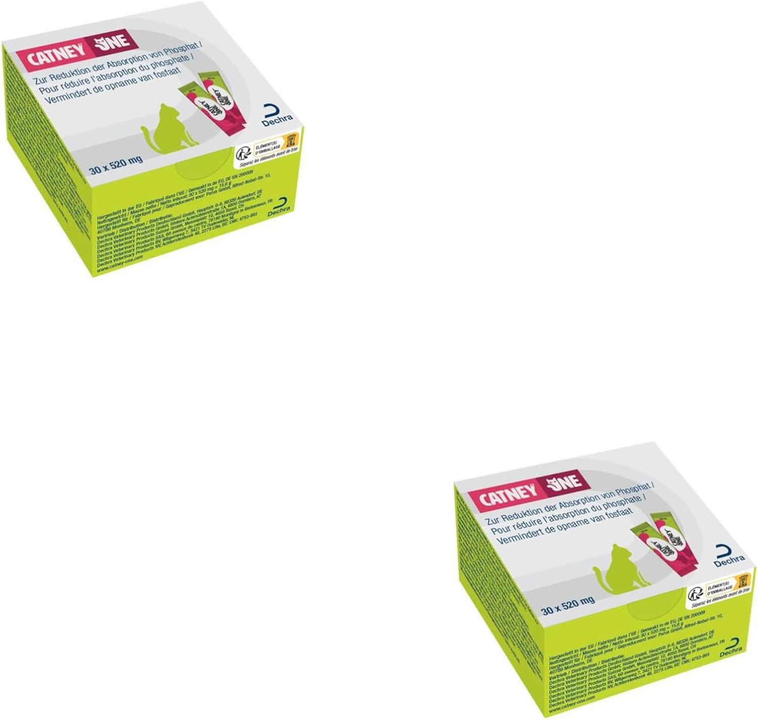 Dechra Catney One | Doppelpack | 2 x 30 x 520 mg | Ergänzungsfuttermittel für Katzen | Zur Unterstützung der Nierenfunktion bei chronischer Niereninsuffizienz | Mit Maltodextrin