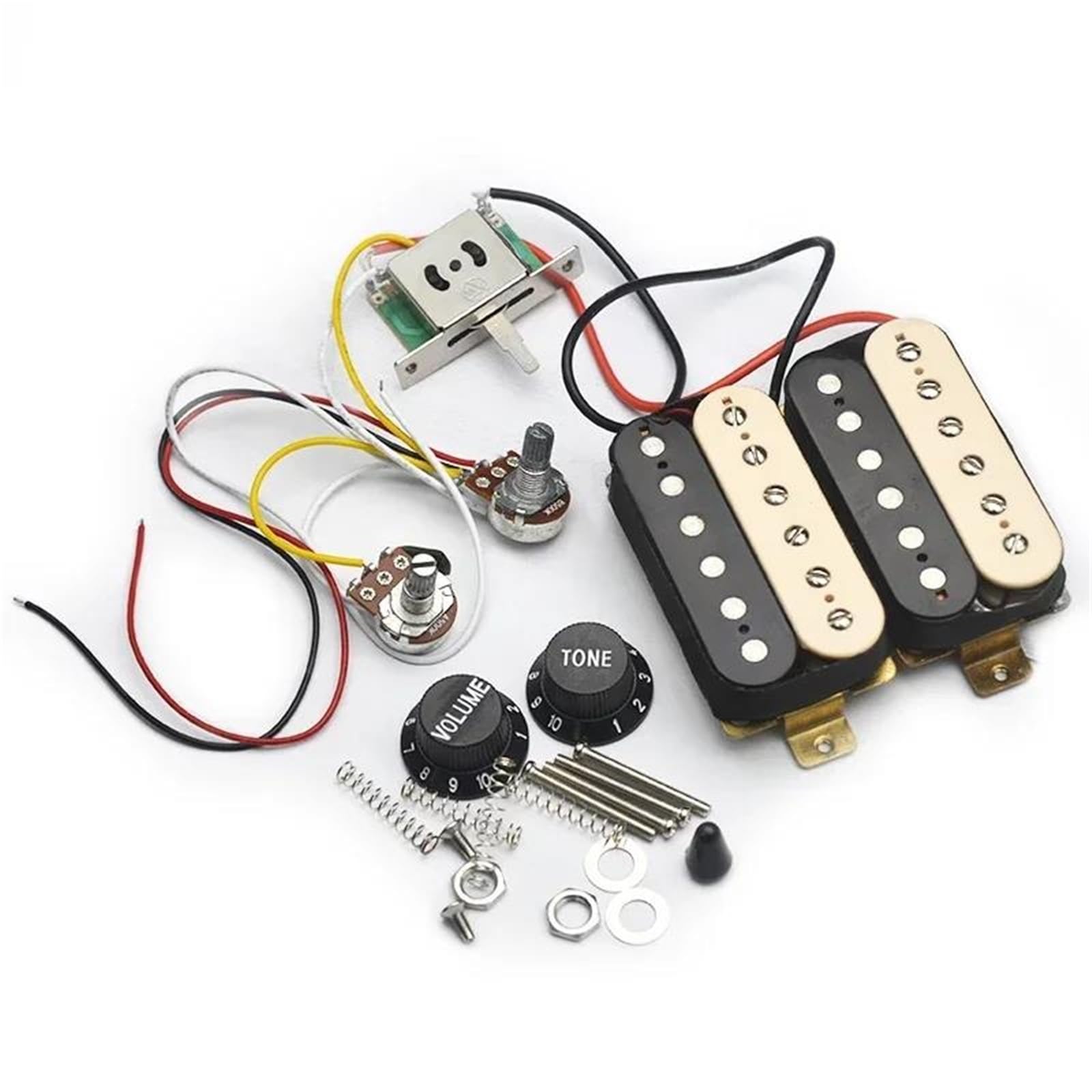 Miłośnicy Muzyki Przetworniki Do Gitary Elektryczn Przetworniki Gitarowe Humbucker Z 3-drożnym Przełącznikiem Gitarowym Potencjometr 500K 1T1V Kable W Wiązce Wstępnie Okablowane Przetworniki Gitarowe