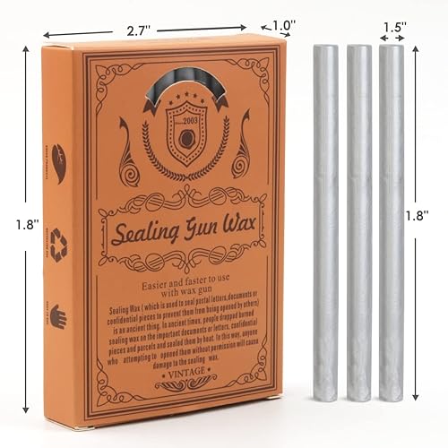 Miniatura 2 de Wasole - 40 barras de sellado de cera, cuentas plateadas para sello de cera, ideal para sellar cartas, invitaciones de boda, sobres (plateado)