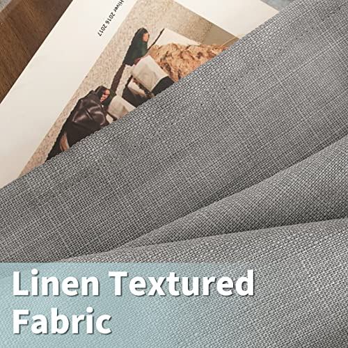 Image of LAMIT Natural Linen Curtains for Bedroom, 84 Inch Faux Linen Textured Sheer Light Filtering Privacy Drapes Grommet Window Panels for Living Room, Set of 2 Panels, 52 x 84 Inch, Grey