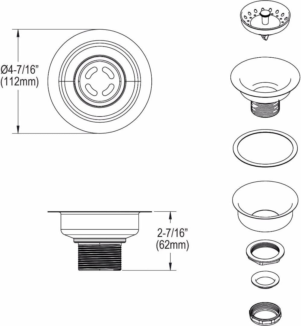 Elkay D1125 Drain, Stainless Steel