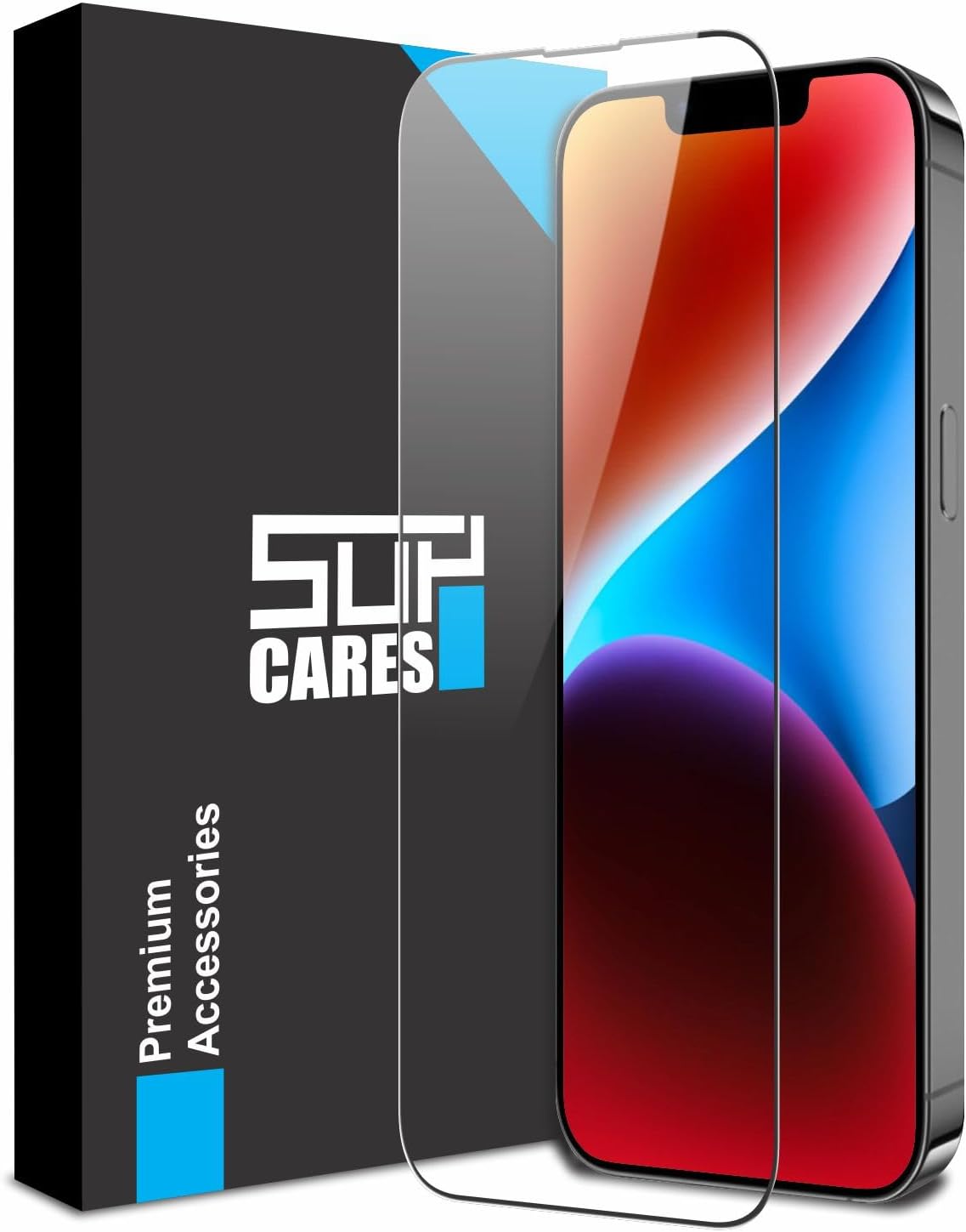 Tempered Glass for iPhone 13, 13 Pro, 14, iPhone 16e and iPhone 17e (6.1 Inch) With Installation Kit | Military-Grade Gorilla Screen Protector | Edge to Edge Coverage | Black