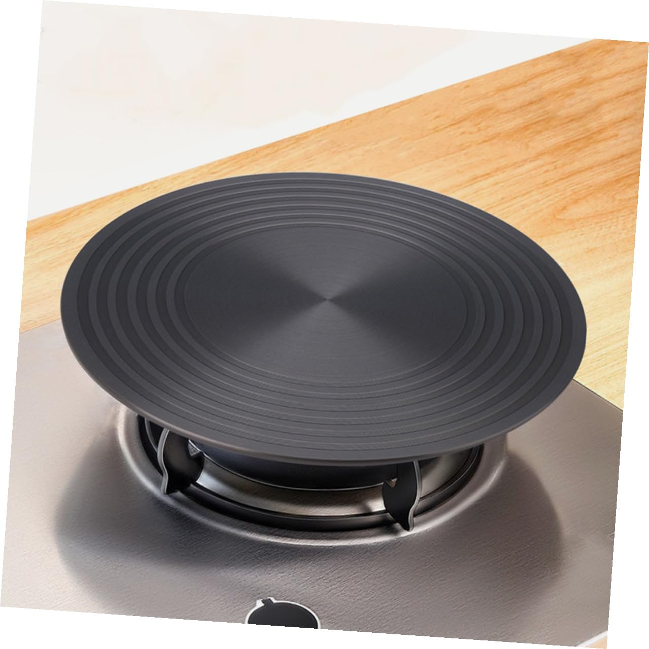 Difusor de Calor para Estufa de Gas, Placa Protectora Negra de 24 Cm de Aluminio, Accesorio para Cocina Que Evita Quemaduras y Ennegrecimiento en Utensilios, Adecuado para Cocción