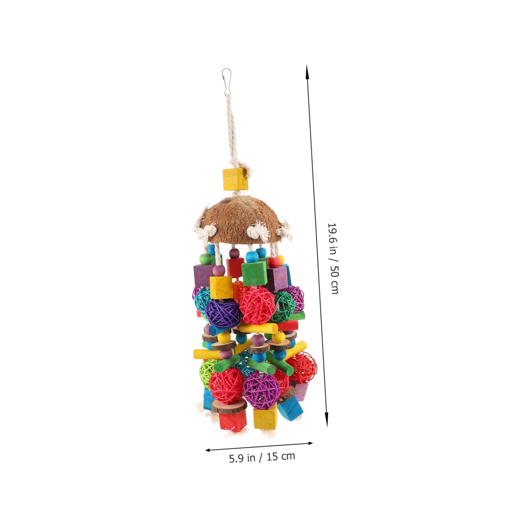 Happyyami 1pièces Jouet pour Perroquet Jouet à Mordre Suspendu Coquille De Noix De Accessoire Amusant pour Oiseaux Favorise Exercice Divertissement