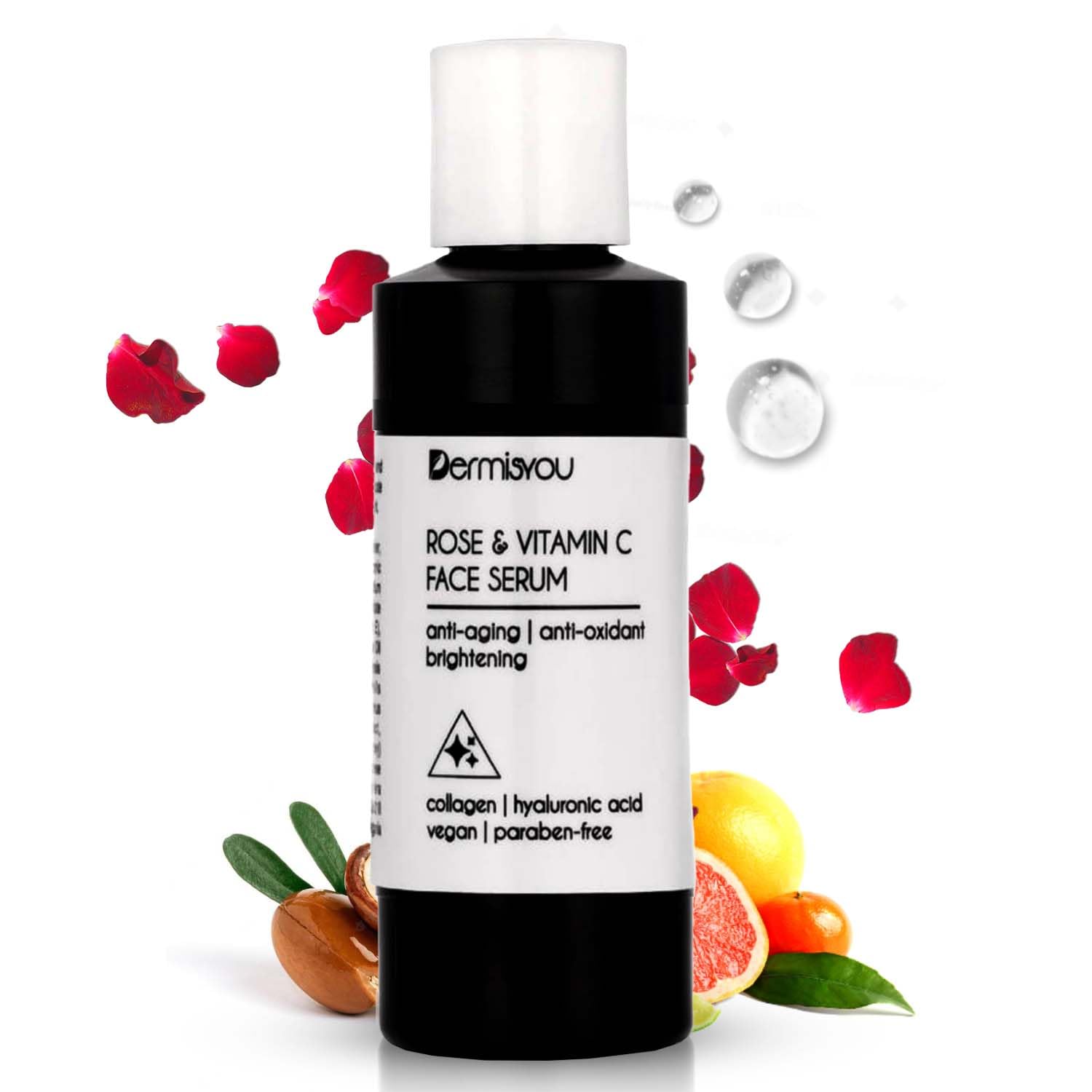 Anti-wrinkle Face Serum with Rose Water & Vitamin C | Postpones Fine Lines & Wrinkles | Moisturizes & Nourishes Keeping Skin Youthful & Plump | Vegan, Paraben Free, Alcohol-Free | 1.33 oz