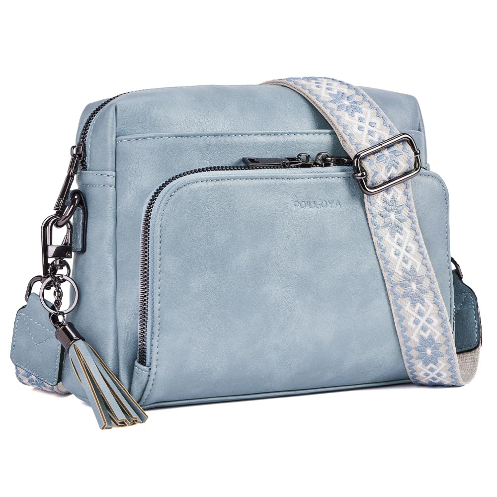 POIUGOYA Crossbody Purses for Women Trendy,Vegan Leather Medium Crossbody Bag,Women's Crossbody Travel Purse Built in Wallet