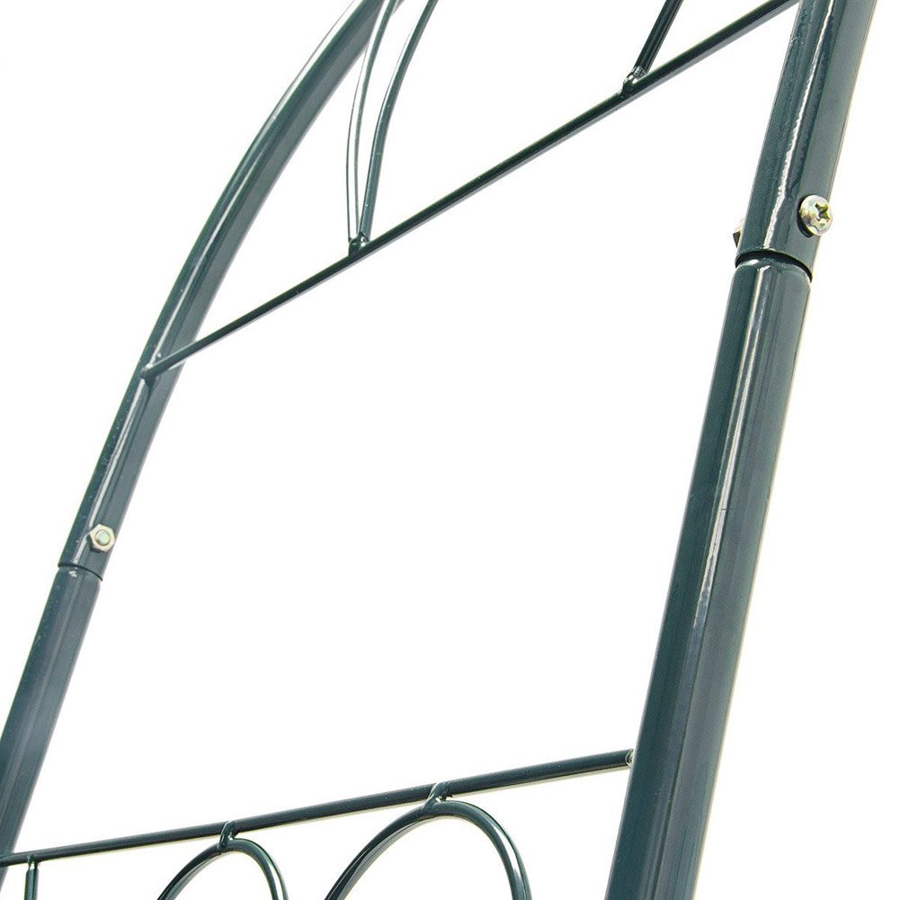 BAKAJI Arco Da Giardino Supporto Per Rose Piante Rampicanti In Metallo 153 x 35 x 233H cm Colore Verde Scuro