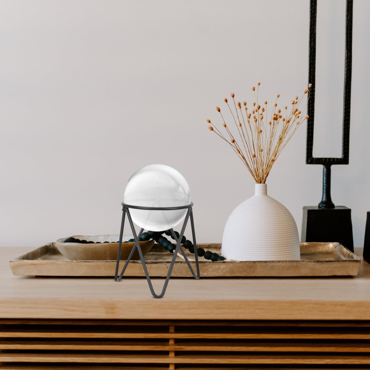 Zerodeko Ball Stand Iron Display Stand for Crystal Ball Sphere Holder Egg Rock and Globe Decor Home Office Desk Shelf Accent 3.54 X 2.95 X 2.75 in