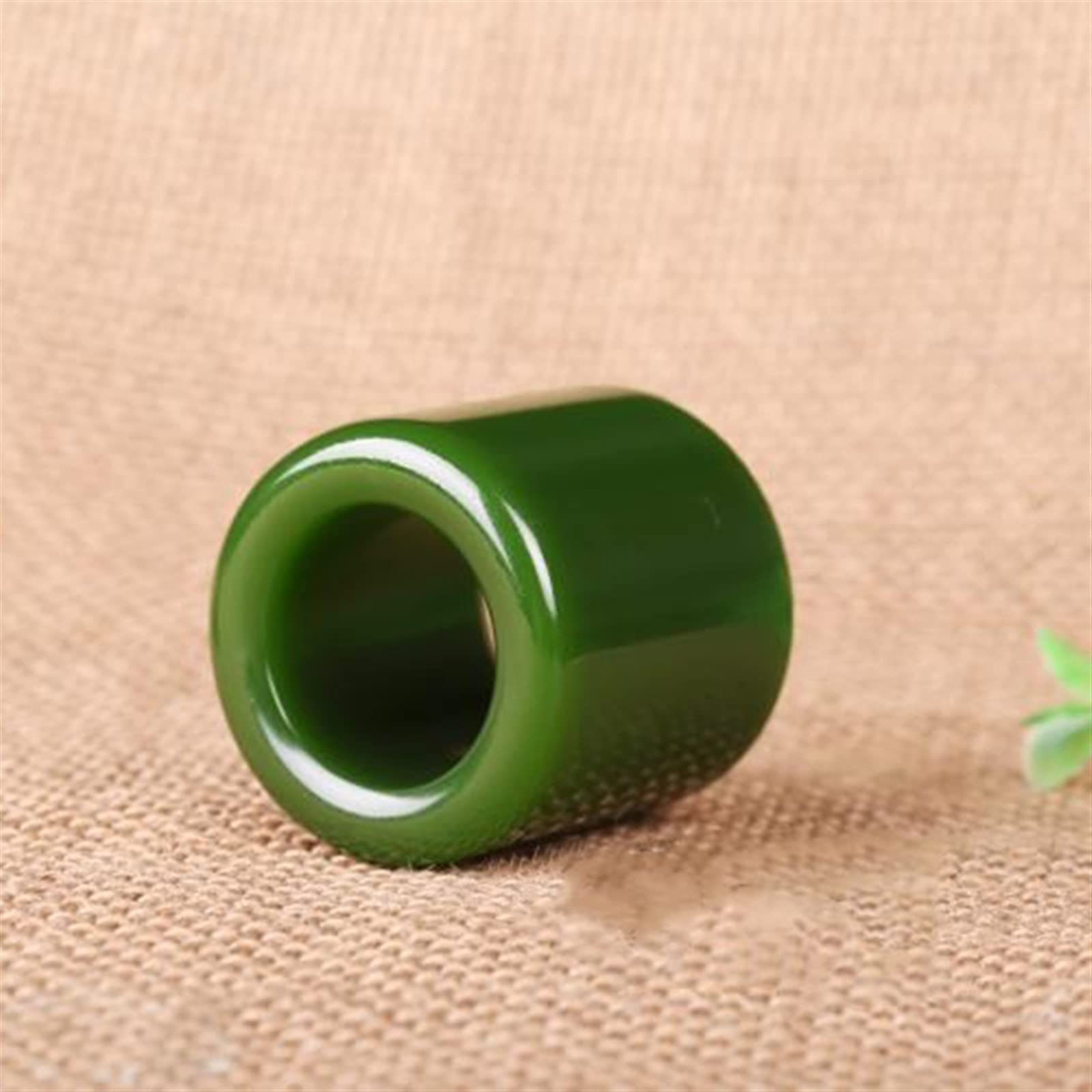 HMJGDHX 22 mm chinesischer grüner Jade-Ring, Daumenring, Schmuck, Glücksbringer, dominanter Ring für Männer und Frauen, feiner Jade-Schmuck