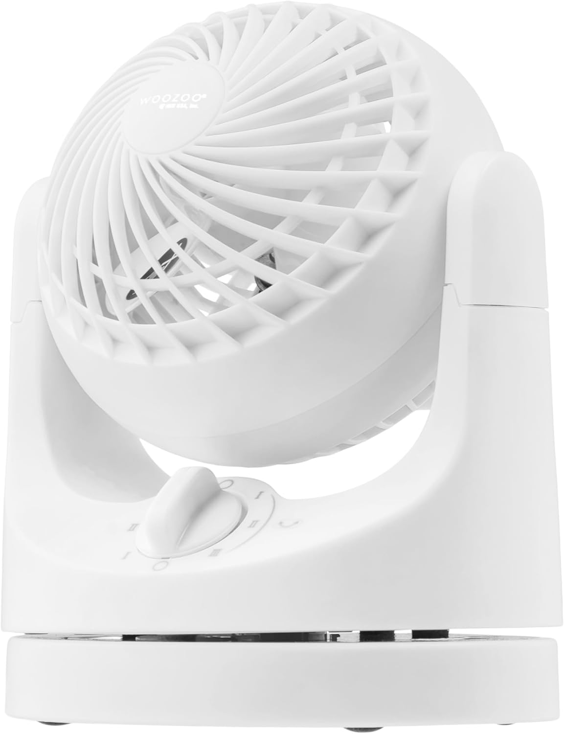 IRIS USA WOOZOO Desk Fan, Oscillating Air Circulator, 3 Speeds, 32ft Max Air Distance, 108ft² Coverage, 112° Adjustable Vertical Tilt, 27db Quiet Motor, Small Fan for Bedroom, Office, Dorm, White