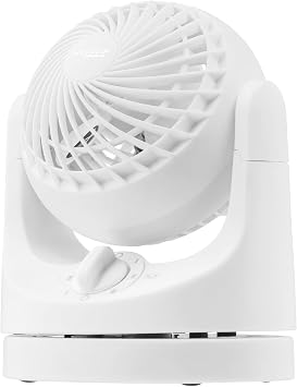 IRIS USA WOOZOO Mini Desk Fan, Oscillating Air Circulator, 112 Tilt, White | 32ft Max Air Distance, 108ft2 Coverage, 112 Adjustable Vertical Tilt, 27db